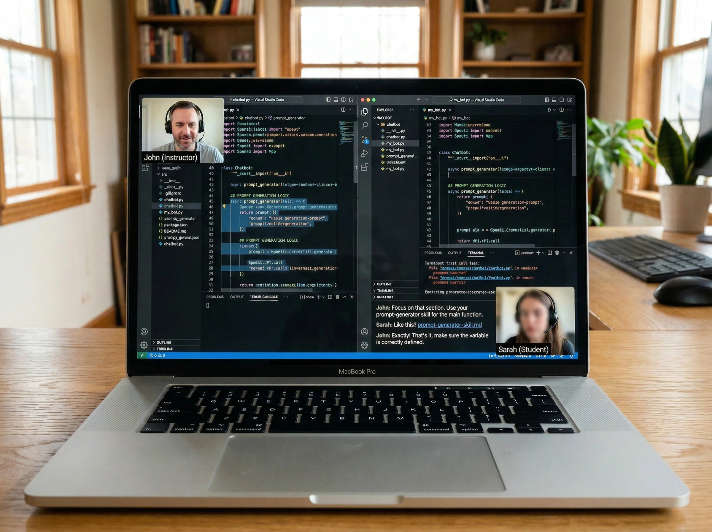 Momento de colaboración con instructores